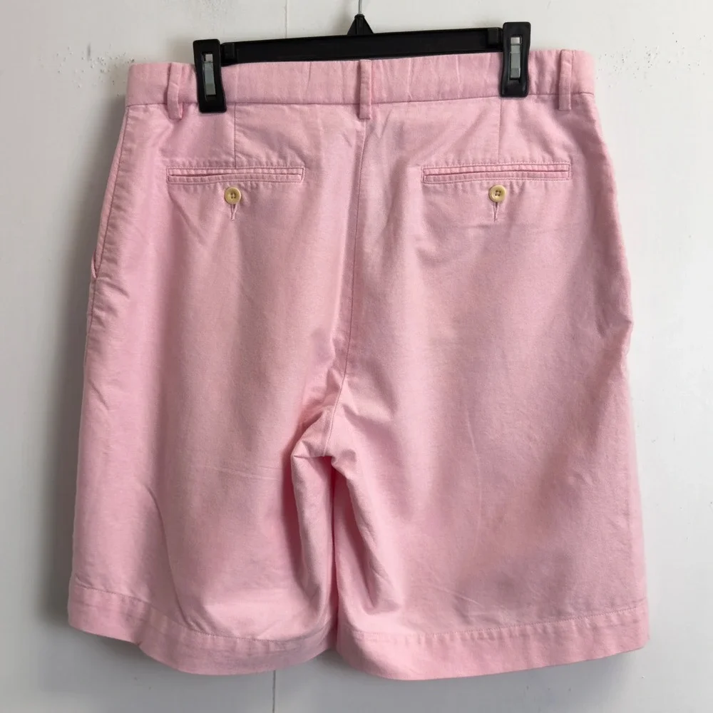 Polo Ralph Lauren Mens Pink Oxford Chino Shorts Size 33 Flat Front Preppy Cotton